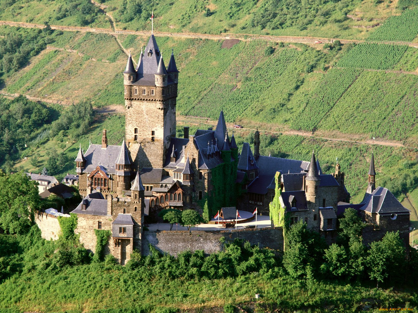 reichsburg, castle, mosel, valley, germany, 